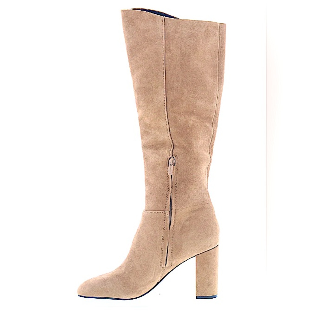 Size 6.5 Calvin Klein Tan/Taupe Suede Heeled Knee Boots/ High Heel